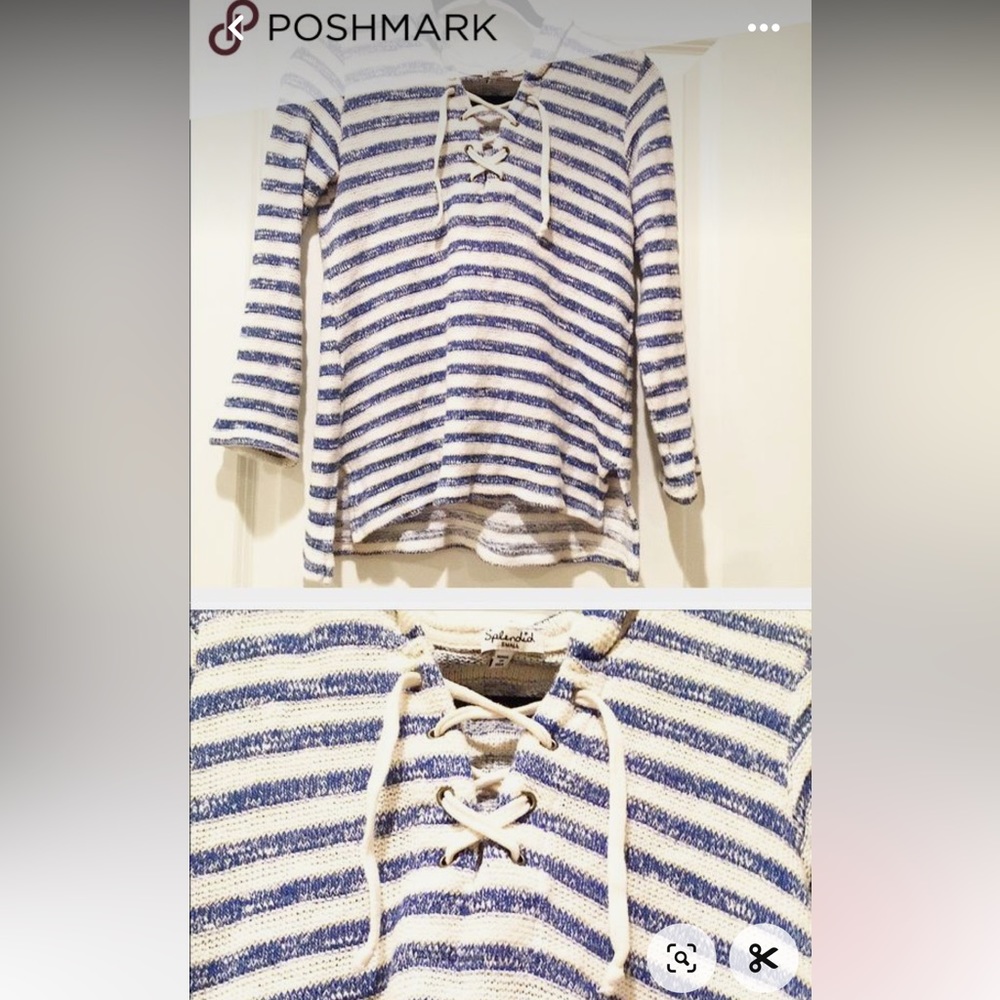 Splendid Blue & White Striped Sweater